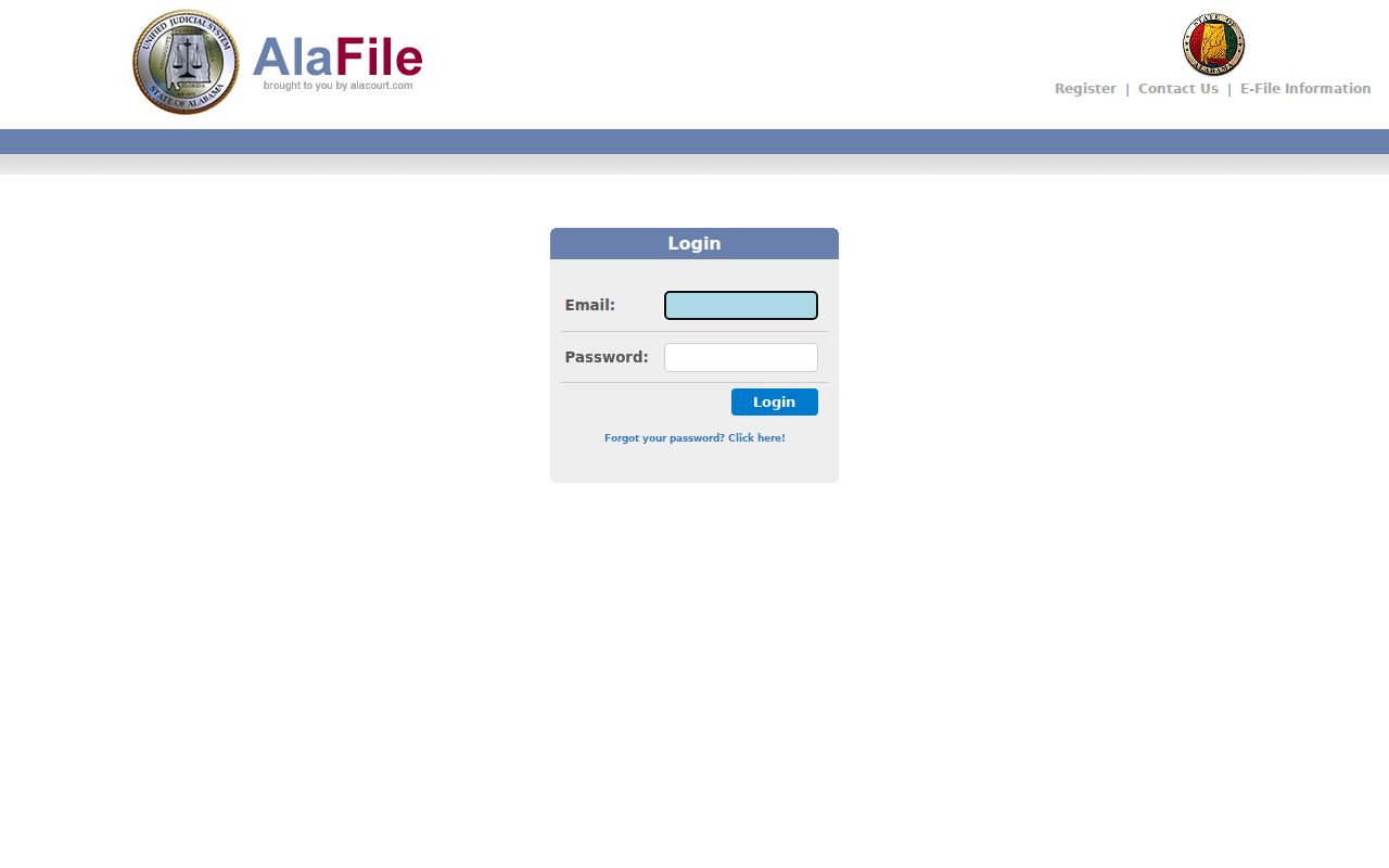 Lowndes County case filing access through AlaFile
