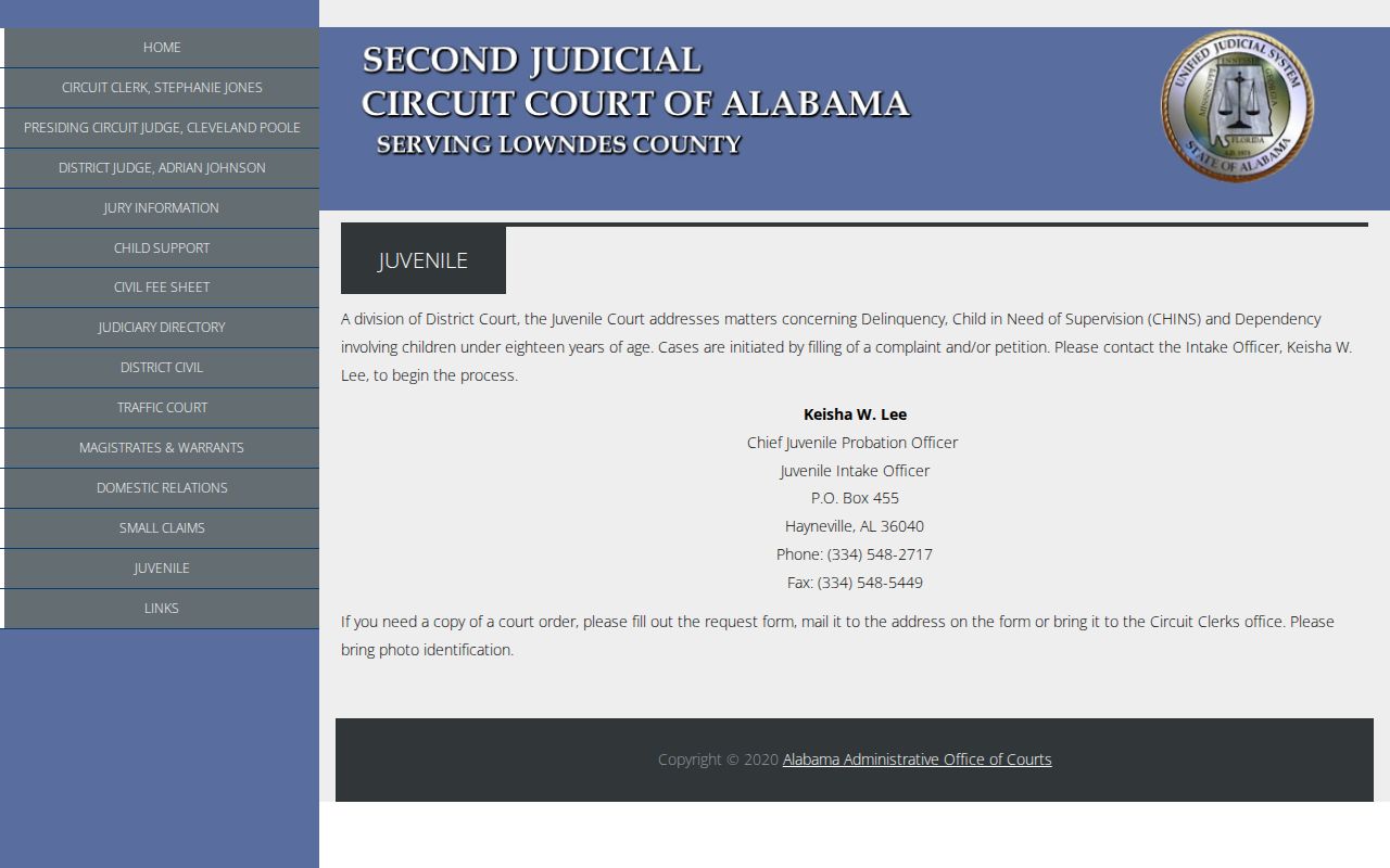 Mosses court docket Lowndes juvenile division access information